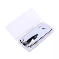 Sello de Metal Personalizable con Logotipo en Relieve, Autoentintable, con Punta de Acero para Uso en Oficina y Bodas, con Diseño de Pluma Estilográfica Dorada
