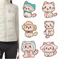 Vente en gros de patchs brodés en forme de chat de dessin animé mignon ensemble de fer sur appliques pour enfants bricolage vêtements chapeau sac décoration