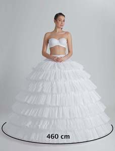 AL1643 Falda de Tul de Alta Calidad con 6 Aros y 7 Capas, Estilo Loto, <span class=keywords><strong>para</strong></span> Vestidos de Novia, Anillo de Acero Largo y Resistente de 8mm, Falda Interior de Cancán - Product Image 6