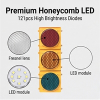 Feu de signalisation LED 3 couleurs 300 mm avec flèche directionnelle complète, boîtier PC IP65, AC85-265V pour la sécurité des intersections routières et autoroutes