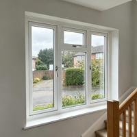 Fenêtre à battant en verre transparent de style européen HUACAI OEM, isolation thermique, longue durée de vie, pour appartement