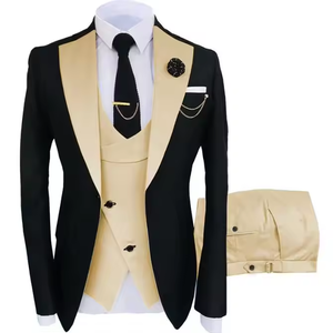 <span class=keywords><strong>Traje</strong></span> de negocios clásico de 3 piezas para hombre, venta al por mayor, los mejores vestidos formales para <span class=keywords><strong>novio</strong></span>, chaqueta, chaleco, pantalones y estilo frontal plisado con <span class=keywords><strong>corbata</strong></span> - Product Image 2