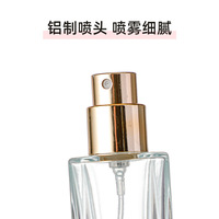 Flacon de parfum carré de luxe moderne classique en verre transparent 30ML avec pulvérisateur et diffuseur à bâtonnets, surface sérigraphiée, emballage inclus