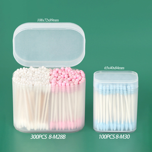 SUNSHING Portable 200pcs 300pcs Cotton Swab Case Plastic Cotton Ball <b>Storage</b> Container Cotton Bud Organizer Nail Wipe Holder - Product Image 1