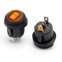 Interrupteur à bascule étanche DC 12V/24V/220V, type KCD1 101 rond, 3 broches marche/arrêt, 10A~250V AC
