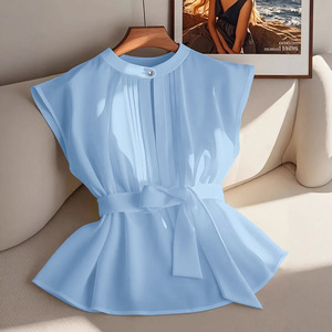 <span class=keywords><strong>Camicia</strong></span> Elegante Senza Polsini con Cintura, Stile Classico Europeo e Americano, Abbigliamento Femminile Transfrontaliero - Product Image 3