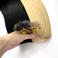 Extensions à micro-anneaux double tirage, cheveux vierges Remy, 50 mèches, 24 pouces, brun foncé, sans couture, fournitures de salon, vente en gros, fabricant OEM