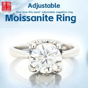 Moissanite cincin mewah halus disesuaikan 925 perak murni Moissanite cincin pernikahan kelas atas aksesoris janji Wanita - Product Image 1