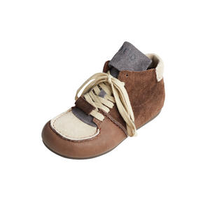 Botines de Color Contrastante para Mujer, Estilo Japonés, con Cordones Redondos, Tacón Plano, de PU, de Caña Alta, para Verano - Product Image 5