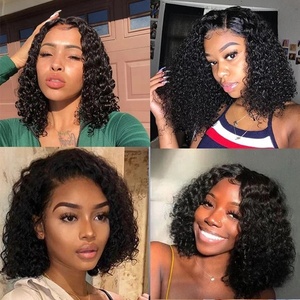 Venta al por mayor HD peluca con malla frontal Glueless <span class=keywords><strong>Afro</strong></span> rizado corto Bob Estilo negro para mujeres de Vietnam pelo crudo - Product Image 3