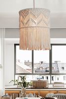 JNC-Abat-jour suspendu en macramé, lampe moderne suspendue, pour salon, chambre, dortoir, anniversaire, mariage
