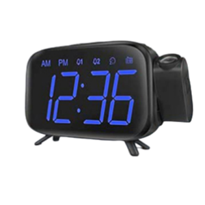 Réveil radio à projection numérique avec fonction snooze, design moderne, grand écran LED, <span class=keywords><strong>projecteur</strong></span> rotatif à 180°, variateur d'intensité à 2 niveaux - Product Image 1