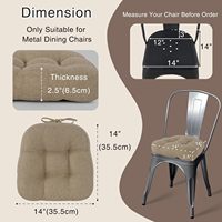 Bantal Kursi Rangka Logam OVOV 14"x14" Alas Anti Selip 4 Buah Kain Tekstur Berumbai Isi Kapas Lembut Untuk Dapur/Ruang Makan