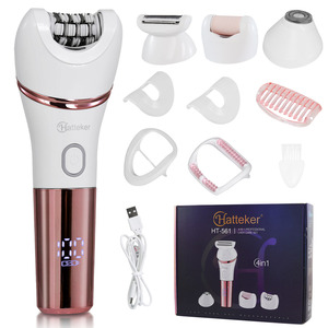 Hatteker HT-561 Women's Full Body Hair Removal Electric Shaver 4 1 Foot Care Exfoliator Rotating <b>Disc</b> IPX7 Waterproof USB - Product Image 2