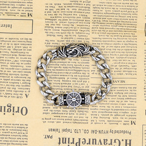 Yunnique Pulsera de plata tibetana con ancla para hombre, diseño geométrico, joyería de moda - Product Image 5