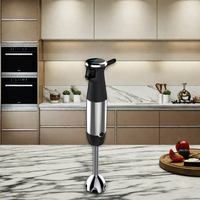 Mixeur plongeant électrique 400W avec bol mélangeur en acier inoxydable, fouet, bouton d'éjection et design à tête inclinable pour usage domestique et hôtelier