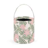 Sacs à bonbons en toile imprimés sur mesure, motif tropical Frangipani, impression sans couture, fermeture ouverte, imperméables/résistants aux taches, doublure noire
