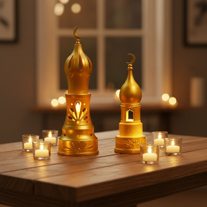 Nouvelle lampe à bougie électronique sans flamme à LED de style arabe, design architectural, fournitures pour le Ramadan, décoration de lieux, accessoires photo - Product Image 4
