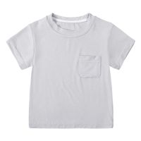 T-shirt personnalisé avec logo pour tout-petits, vêtements d'été respirants, haut basique unisexe pour enfants avec poche, t-shirt pour bébé