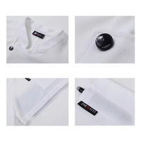 Veste de Chef Respirante à 360° Manches Courtes, Uniforme de Cuisine Professionnel Homme et Femme pour la Restauration