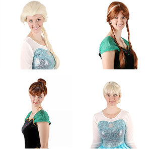 Set <span class=keywords><strong>de</strong></span> Pelucas <span class=keywords><strong>de</strong></span> Elsa y Anna <span class=keywords><strong>de</strong></span> Frozen para Niñas, Trenza Larga Rubia, Trenza Doble Marrón, Sintética, Resistente al Calor, para Halloween, Fiestas, Juegos <span class=keywords><strong>de</strong></span> Rol y Escenarios - Product Image 2