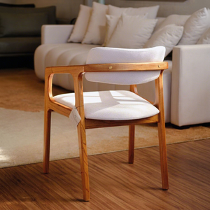 Chaise de salle à manger rembourrée moderne avec structure en bois, siège et dossier rembourrés, pour salle à manger, café, maison - Product Image 6