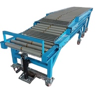 Unpowered Gravity Telescopic Roller Conveyor Adjustable Height for Warehouse Logistics Carton Loading Unloading