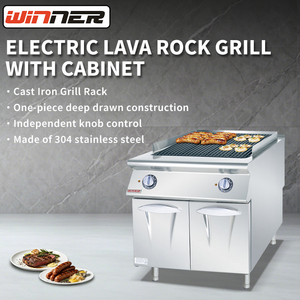 Parrilla comercial de roca volcánica, parrilla eléctrica con gabinete de acero inoxidable para restaurante - Product Image 3