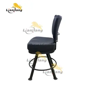 2023 new casino poker slot machine chairs black pvc edge and back with inner handle four legs base