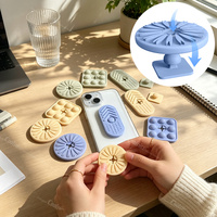 Support de téléphone en silicone, accessoires sensoriels anti-stress, modules interchangeables, texture bulle tourbillonnante et chevron, pour l'anxiété et la concentration des adultes