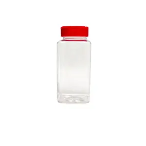 Plastik tuz biber baharat çalkalayıcı 270ml kare 9oz barbekü ovmak baharat şişesi