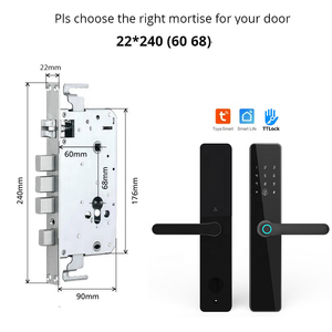 กุญแจล็อคประตูอัจฉริยะ SINON แบบสแกนลายนิ้วมือ Tuya WiFi TTLock บลูทูธ  ระบบเข้าออกแบบไร้กุญแจ พร้อมชุดล็อคแบบฝัง 6068 - Product Image 3