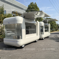 Chariot mobile alimentaire en fibre de verre personnalisable le plus populaire en 2025, chariot à collations, boissons, barbecue, bonbons, cuisine entièrement équipée à vendre