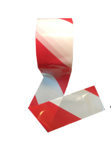 Ruban de signalisation à rayures rouges et blanches, largeur 50 mm, conforme aux normes, pour marquage de sécurité - Product Image 3