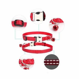 IStapromo Gifts Reflective <b>Smart</b> Cat Collar Quick Release Breakaway Small Cat Nylon Collar With Bell - Product Image 2