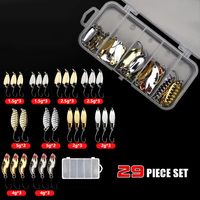 LUSHAZER 29 pcs/set Fishing Metal Mini Smart Spoon Lure Kit Isca Artificial Hard Pesca 1.5g-5g Fishing Bait for Bass Trout Pike