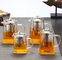 MEILLEUR vendeur théière en verre transparent résistant à la chaleur avec poignée infuseur adaptée à la cuisinière
