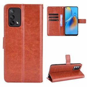 Portafoglio di lusso Crazy Horse DELL'UNITÀ di elaborazione di Vibrazione del Cuoio Della Copertura di Caso Per <span class=keywords><strong>OPPO</strong></span> <span class=keywords><strong>A74</strong></span> 4G/ F19 4G - Product Image 1