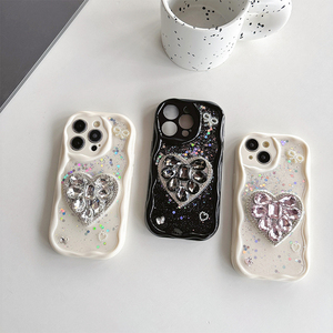 Cover per <span class=keywords><strong>iPhone</strong></span> <span class=keywords><strong>con</strong></span> Cuore di Strass e Paillettes, Stile Coreano Ins, Completamente Avvolgente per <span class=keywords><strong>iPhone</strong></span> 15, 16 Pro Max, 13, 14, 12, <span class=keywords><strong>11</strong></span>, 17 - Product Image 6