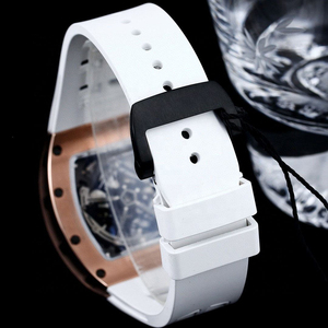 Reloj mecánico de alta gama para hombre, correa de caucho blanca ultrafina, elegante reloj deportivo 30-01 - Product Image 2