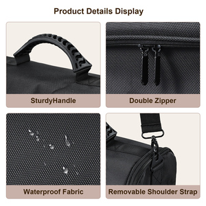Large <b>Makeup</b> Artist Travel <b>Case</b> with 4 Clear Storage Pouches Shoulder Strap Adjustable Dividers Travel Cosmetic Organizer Bags - Product Image 4