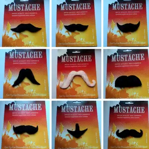 Moustache <span class=keywords><strong>en</strong></span> peluche personnalisée HLC pour le Mardi Gras, moustache de Saint Patrick, autocollant de costume, fausse barbe, cosplay pour fête de pirates, décoration de cosplay - Product Image 3