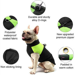 Luxe hiver imperméable chien rembourré veste en plein air vêtements pour animaux de compagnie gilet fermeture éclair gilet harnais pour bouledogues français coton chien manteau - Product Image 5