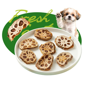 Tranches de racine de lotus lyophilisées <span class=keywords><strong>pour</strong></span> chiens et chats, friandises naturelles croustillantes à base de légumes, riches en fibres, faibles en gras, véganes, à mâcher, OEM - Product Image 1