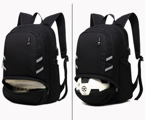 Custom Waterproof Large Capacity Geometric Pattern Zipper Closure <strong>Black</strong> <strong>School</strong> <strong>Backpack</strong> with USB Port for Students Laptop - Product Image 3