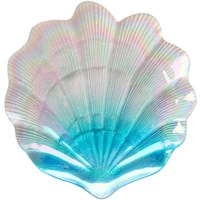 Snw Uniek Ontwerp Gegalvaniseerde Gradiënt Gekleurde Shell Vorm Decoratieve Opslag Sieraden Fruit Trays Serveren Glasplaat