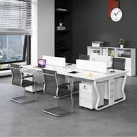 Poste de travail de bureau moderne directement de l'usine, bureau en forme de I avec tiroirs, poste de travail modulaire pour bureau à domicile et espaces de travail commerciaux