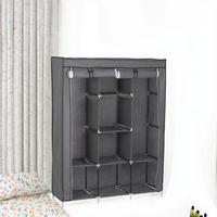 Armoire simple, grande capacité, pliable, autoportante, durable, moderne, en tissu non tissé, portable, pour rangement de chambre d'appartement