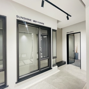 Ventana abatible francesa moderna de doble oscilación, vidrio de aluminio gris con marco de esquina, diseño de giro inclinable para villas - Product Image 6