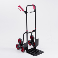 Carritos de acero personalizados de fábrica Boutique para almacén, 6 ruedas de escalada, pasamanos retráctiles, 120KGS